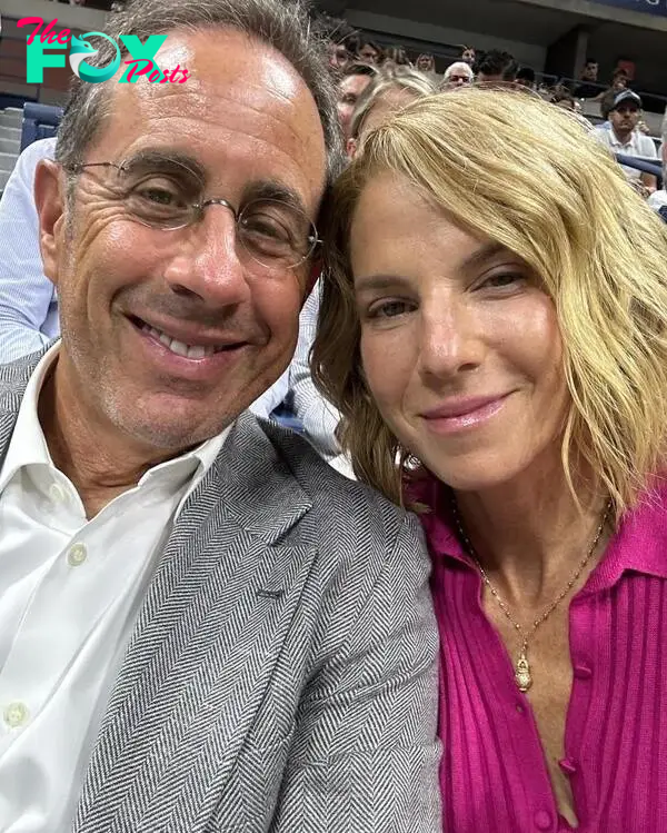 Jerry Seinfeld in a selfie with Jessica Seinfeld. 