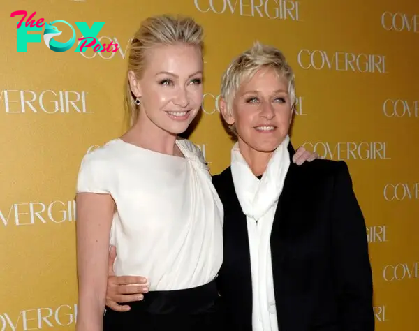 Ellen DeGeneres (right) and Portia De Rossi at the Covergirl Cosmetics 50th anniversary bash in 2011.