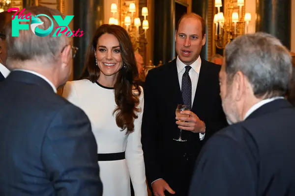 Prince William and Catherine, Princess of Wales attend a Realm Governors General and Prime Ministers Lunch, ahead of the coronation of King Charles III, at Buckingham Palace on May 5, 2023 in London, England.