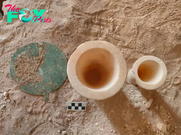 Pottery and religious offerings were also uncovered at the site