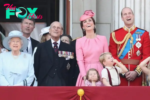 Queen Elizabeth II, Prince Philip, Duke of Edinburgh, Catherine, Duchess of Cambridge, Princess Charlotte of Cambridge, Prince George of Cambridge, Prince William