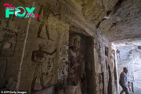 The tomb contains more than a dozen niches and 24 colourful statues of the cleric and members of his family
