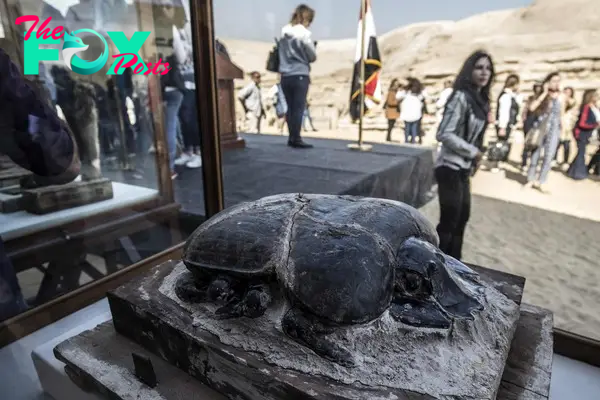  A large scarab statue that dates back thousands of years was found