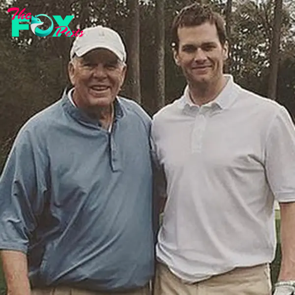 Tom Brady posing with his dad