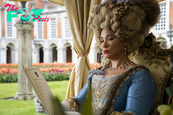 Bridgerton. Golda Rosheuvel as Queen Charlotte in episode 201 of Bridgerton. Cr. Liam Daniel/Netflix © 2022