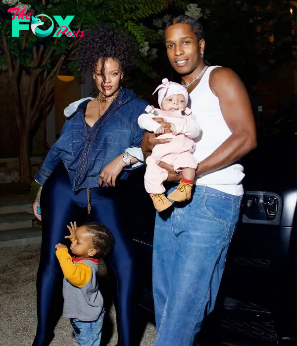 Rihanna, A$AP Rocky and their two sons.