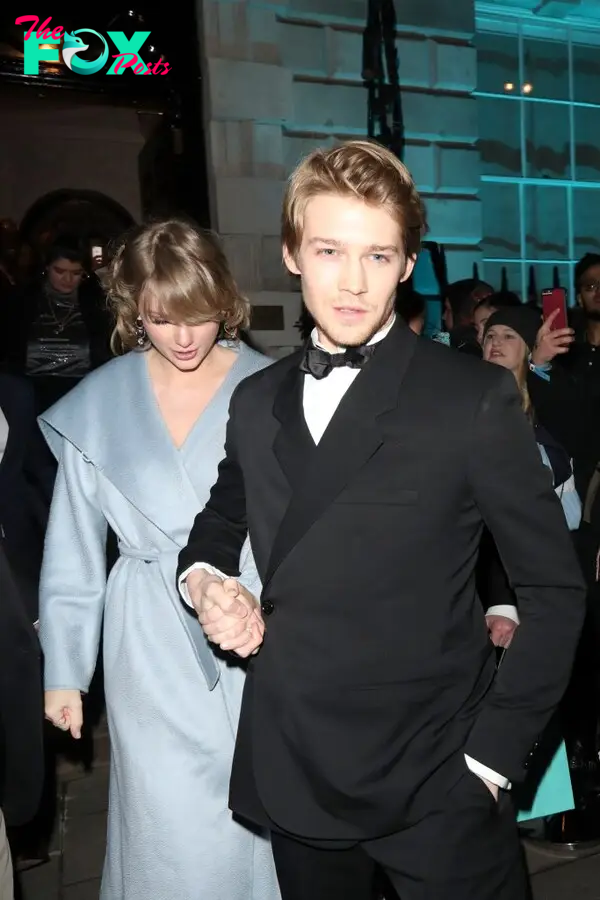 Taylor Swift and Joe Alwyn leaving the BAFTA party.