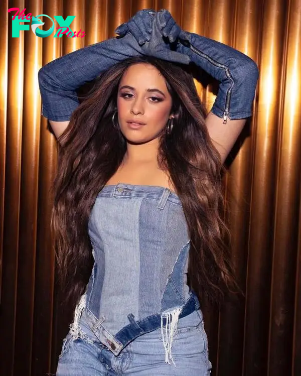 Camila Cabello with her natural brunette hair.