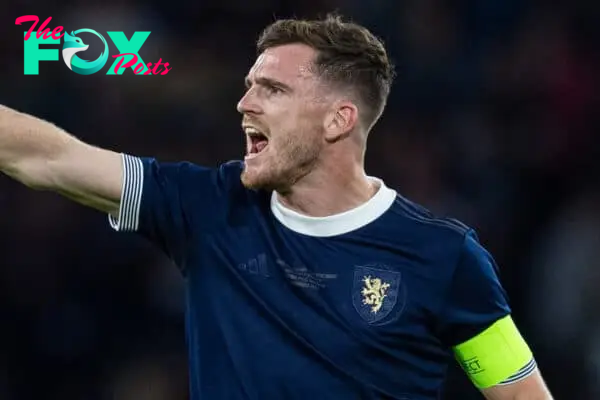 GLASGOW, SCOTLAND - Tuesday, September 12, 2023: Scotland's Andy Robertson during an International Friendly match between Scotland and England at Hampden Park. (Pic by David Rawcliffe/Propaganda)