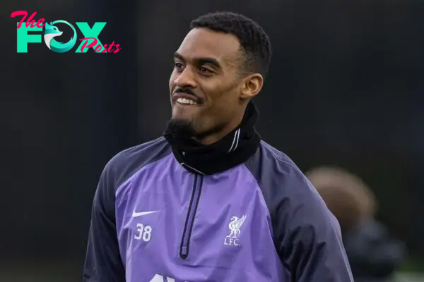 LIVERPOOL, ENGLAND - Wednesday, March 13, 2024: Liverpool's Ryan Gravenberch during a training session at the AXA Training Centre ahead of the UEFA Europa League Round of 16 2nd Leg match between Liverpool FC and AC Sparta Praha. (Photo by David Rawcliffe/Propaganda)