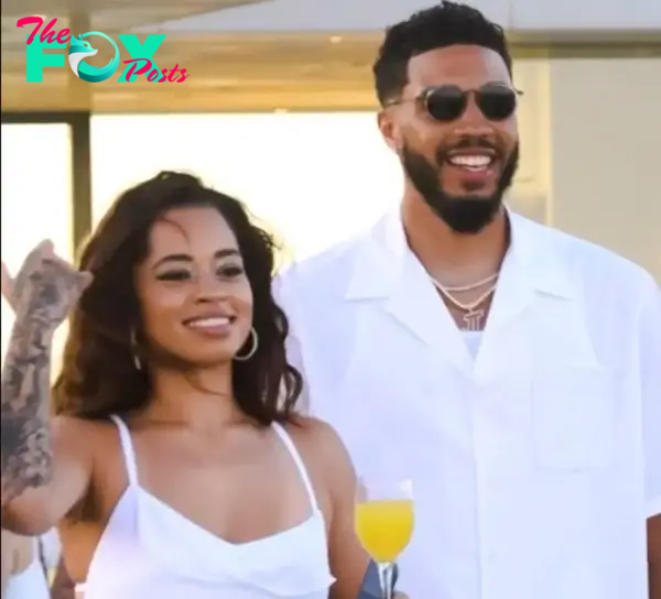 Jayson Tatum and Ella Mai at Michael Rubin's all white party.