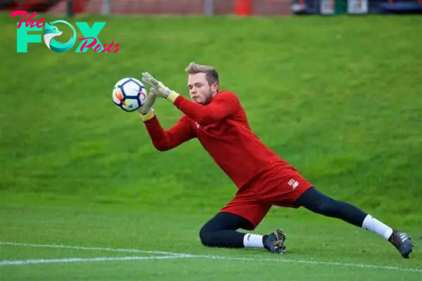 KIRKBY, ENGLAND - Friday, December 15, 2017: Liverpool's goalkeeper Andy Firth during the pre-match warm-up before the Under-23 FA Premier League 2 Division 1 match between Liverpool and Swansea City at the Kirkby Academy. (Pic by David Rawcliffe/Propaganda)