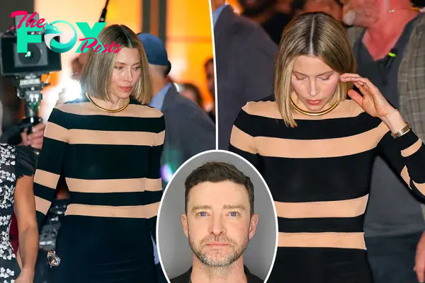 Jessica Biel seen for the first time since husband Justin Timberlake's DWI arrest in the Hamptons