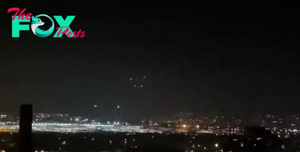 A series of bright lights were spotted hovering over San Diego