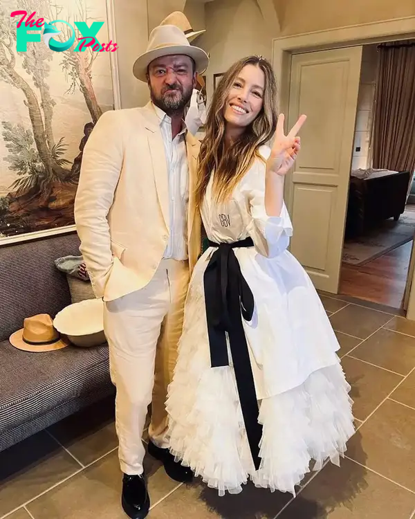 Justin Timberlake and Jessica Biel at their vow renewal