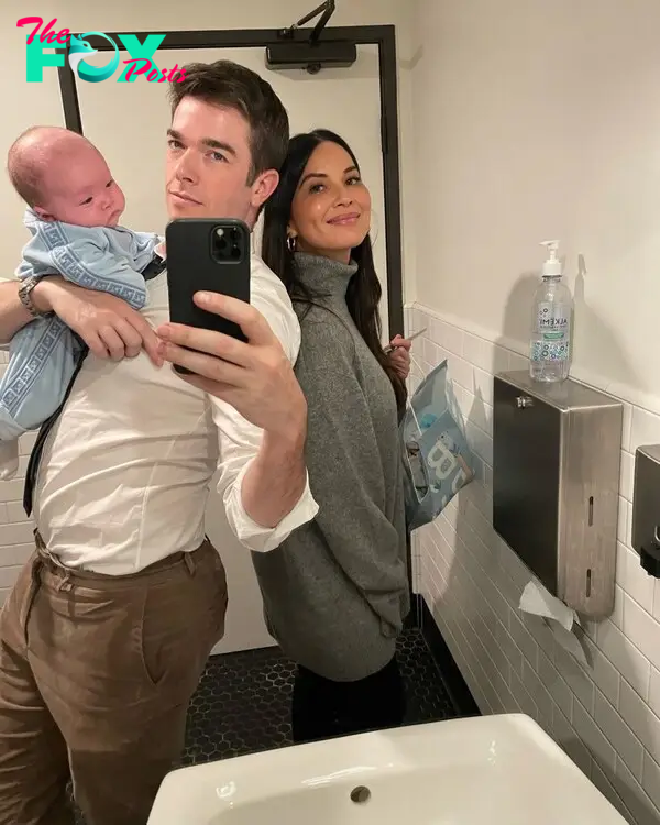 John Mulaney and Olivia Munn with their son Malcolm as a baby. 