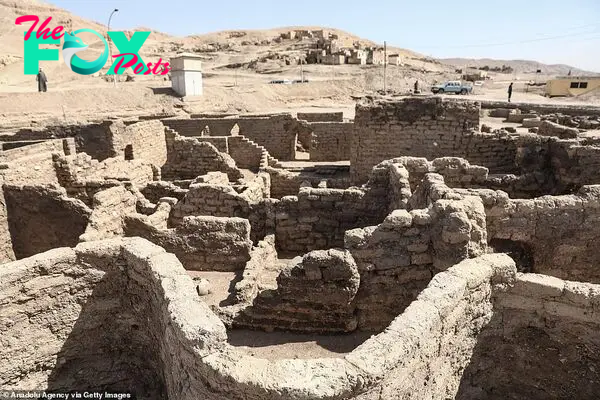 A view of the ruins of a 3000 year-old lost city on April 10, 2021 in Luxor