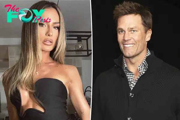 Isabella Settanni split image with Tom Brady.