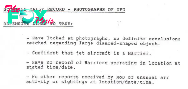 MoD documents show how they wanted to respond to the photo back in 1990