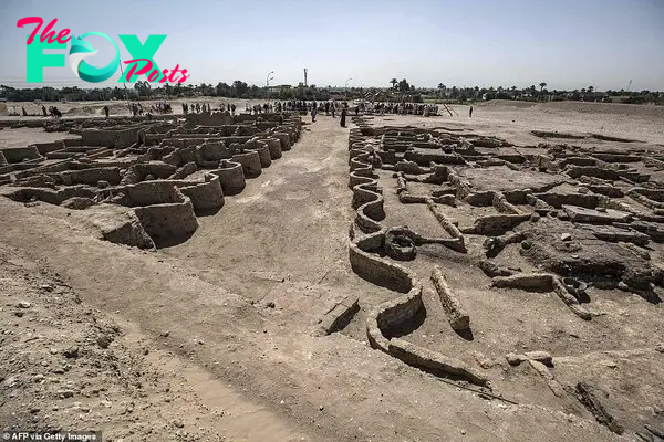 A picture taken on Saturday shows the walls of the city, characteristic of the ancient Egyptian architecture of that period