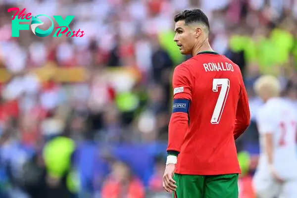 Portugal's forward #07 Cristiano Ronaldo looks on during the UEFA Euro 2024 Group F football match between Turkey and Portugal at the BVB Stadion in Dortmund on June 22, 2024. (Photo by INA FASSBENDER / AFP)