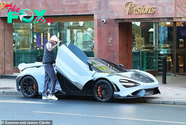 Marcus Rashford is pictured getting into his £280K McLaren after indulging in some retail therapy at his 'favourite jewellers'... as he misses Manchester United's Champions League game due to one-match ban |