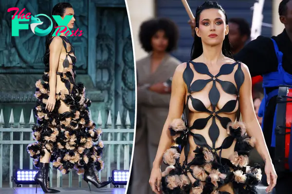 Katy Perry walks the runway at Vogue World: Paris wearing a cutout dress