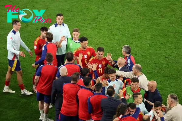 Los jugadores de la Selección celebran la victoria ante Italia.