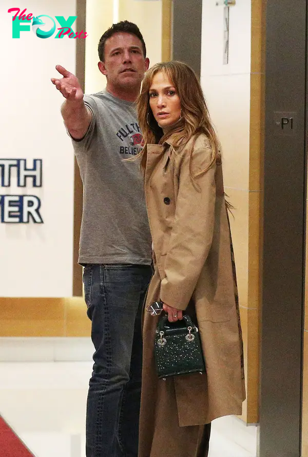 Ben Affleck and Jennifer Lopez stop by Soho house in Los Angeles.