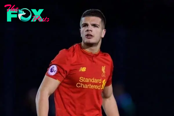 BANGOR, WALES - Wednesday, January 4, 2017: Liverpool's Tom Brewitt in action against Bangor City during an Under-23 friendly match at Bangor University Stadium. (Pic by David Rawcliffe/Propaganda)