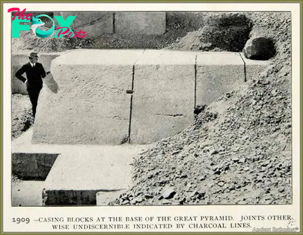 The massive casing stones of the Great Pyramid. In 832 AD the entire pyramid was still covered with them. (Author provided)