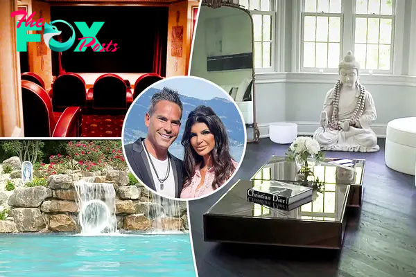Teresa Giudice and her husband Luis Ruelas inset with their New Jersey home.