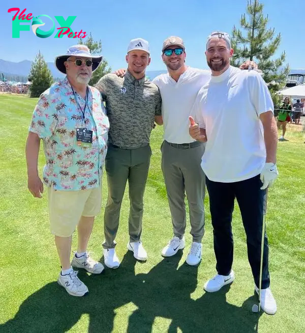 Ed Kelce, Travis Kelce and Patrick Mahomes