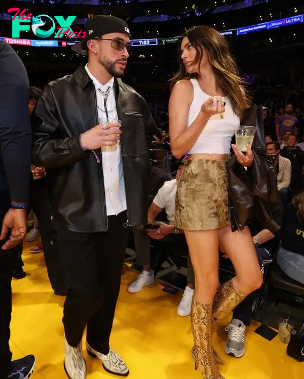 Kendall Jenner and Bad Bunny at Lakers game