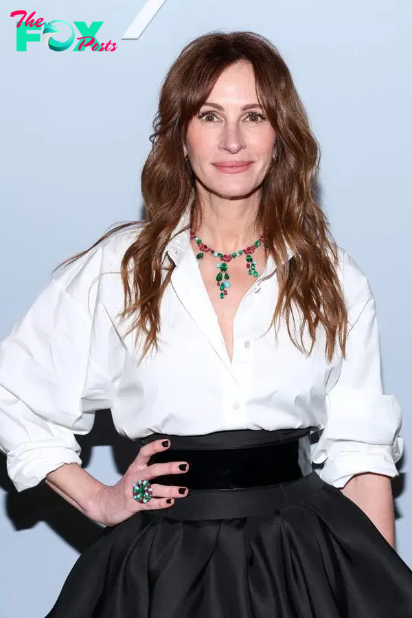 Julia Roberts attends the Julia Roberts' Chopard Collection launch and dinner at Chateau Marmont on March 08, 2024.