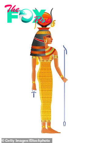 The ancient heap of trash was discovered by a team of Polish archaeologists excavating a temple once used to worship the goddess Hathor (pictured)