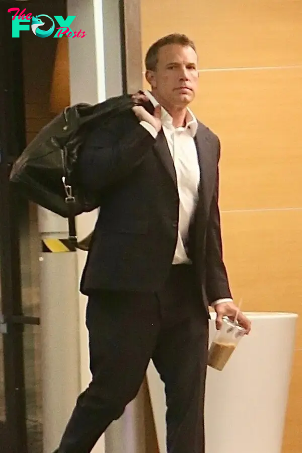 Ben Affleck walking in a suit in LA