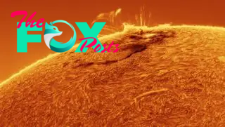 Solar explosion on the surface of the sun.