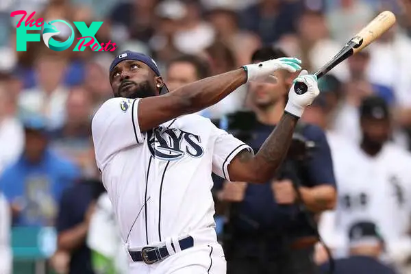 SEATTLE, WASHINGTON - JULY 10: Randy Arozarena #56 of the Tampa Bay Rays bats during the T-Mobile Home Run Derby at T-Mobile Park on July 10, 2023 in Seattle, Washington.   Tim Nwachukwu/Getty Images/AFP (Photo by Tim Nwachukwu / GETTY IMAGES NORTH AMERICA / Getty Images via AFP)