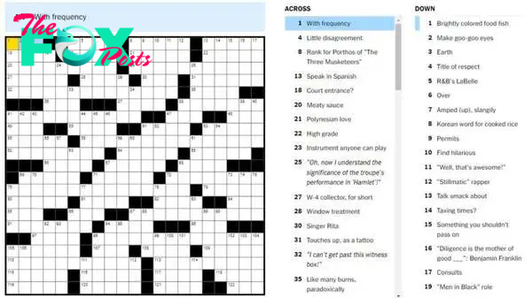 NYT Crossword (Main Grid)