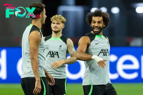 SINGAPORE - Saturday, July 29, 2023: Liverpool's Mohamed Salah during a training session ahead of the pre-season friendly match between Liverpool FC and Leicester City FC at the Singapore National Stadium. (Pic by David Rawcliffe/Propaganda)