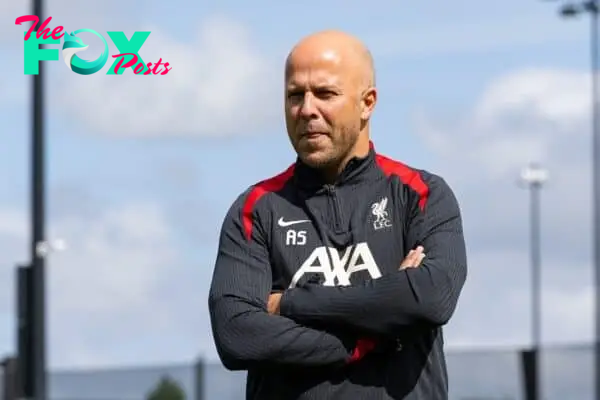 KIRKBY, ENGLAND - Friday, July 5, 2024: Liverpool's new head coach Arne Slot is presented at a photo call at the club's AXA Training Centre. (Photo by David Rawcliffe/Propaganda)