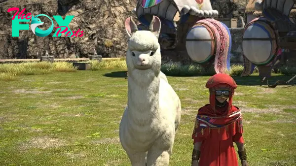 Pelupelu with an alpaca in Final Fantasy XIV