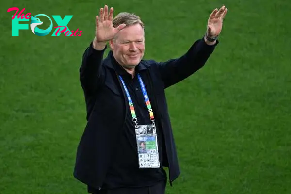 Netherlands' head coach Ronald Koeman gestures on the pitch before the start of the UEFA Euro 2024 semi-final football match between the Netherlands and England at the BVB Stadion in Dortmund on July 10, 2024. (Photo by Kirill KUDRYAVTSEV / AFP)