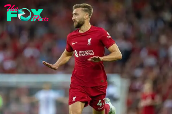 LIVERPOOL, ENGLAND - Monday, August 15, 2022: Liverpool's Nathaniel Phillips during the FA Premier League match between Liverpool FC and Crystal Palace FC at Anfield. (Pic by David Rawcliffe/Propaganda)