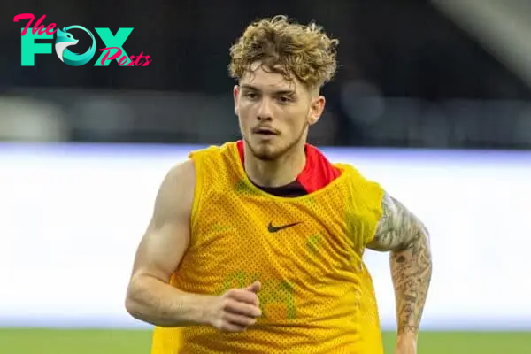 SINGAPORE - Thursday, July 14, 2022: Liverpool's Harvey Elliott during a training sessional at the National Stadium, Singapore ahead of the Standard Chartered Trophy pre-season friendly match against Crystal Palace. (Pic by David Rawcliffe/Propaganda)