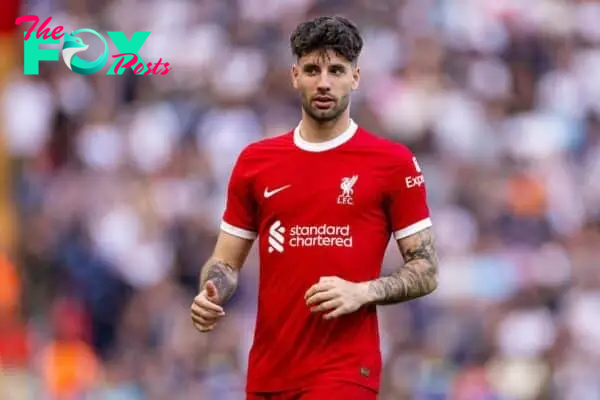 LIVERPOOL, ENGLAND - Sunday, May 5, 2024: Liverpool's Dominik Szoboszlai during the FA Premier League match between Liverpool FC and Tottenham Hotspur FC at Anfield. Liverpool won 4-2. (Photo by Ryan Brown/Propaganda)