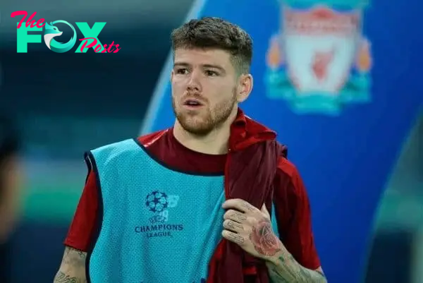 NAPLES, ITALY - Wednesday, October 3, 2018: Liverpool's substitute Alberto Moreno during the UEFA Champions League Group C match between S.S.C. Napoli and Liverpool FC at Stadio San Paolo. (Pic by David Rawcliffe/Propaganda)