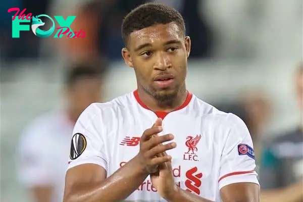 BORDEAUX, FRANCE - Thursday, September 17, 2015: Liverpool's Jordon Ibe looks dejected after the 1-1 draw with FC Girondins de Bordeaux the UEFA Europa League Group Stage Group B match at the Nouveau Stade de Bordeaux. (Pic by David Rawcliffe/Propaganda)