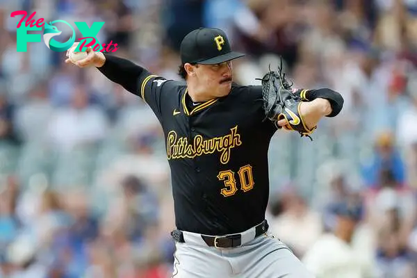 MILWAUKEE, WISCONSIN - JULY 11: Paul Skenes #30 of the Pittsburgh Pirates throws a pitch in the first inning \amb at American Family Field on July 11, 2024 in Milwaukee, Wisconsin.   John Fisher/Getty Images/AFP (Photo by John Fisher / GETTY IMAGES NORTH AMERICA / Getty Images via AFP)